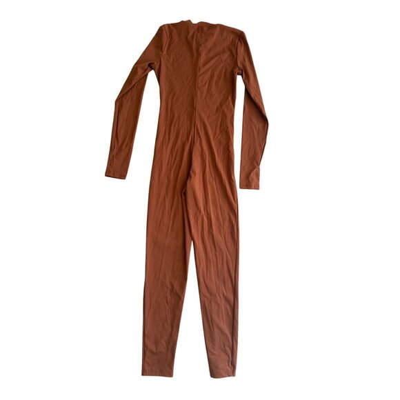 LA FOI Light Brown Tan One Piece Stretch Jumpsuit Size Medium - Picture 4 of 9